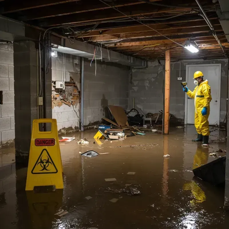 Flooded Basement Electrical Hazard in Brewster, NE Property